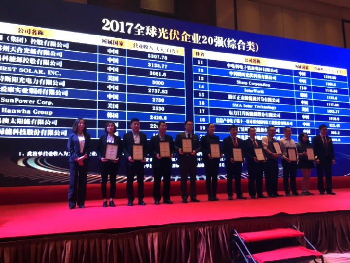 1-我院在2017全球光伏企業(yè)20強排行榜綜合類中獲獎高級副院長余才志代表我院上臺領(lǐng)獎.jpg